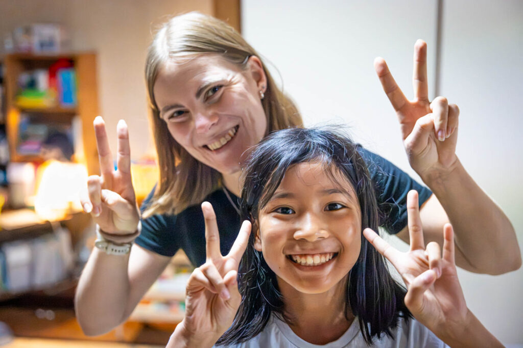 Ingrid with student